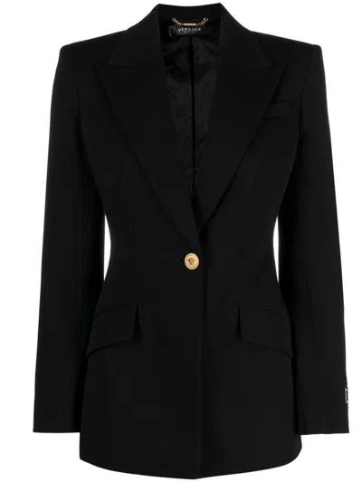Versace Informal Jacket Clothing In Black
