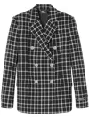 Versace Tweed Slim Masculine Blazer In Black