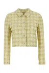 Versace Tweed Blazer With Button Cuffs And Cropped Length