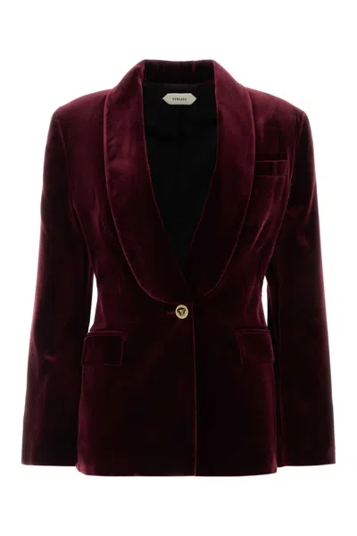 Versace Informal Jacket Viscose Silk Liquid Velvet In Burgundy