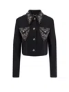 Versace Informal Light Weight Wool Crepe Blazer In Black