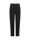 Versace Casual Cotton Gabardine Trousers In Black