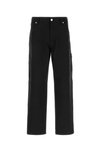 Versace Informal Pant Cavallery Wool Fabric In Black