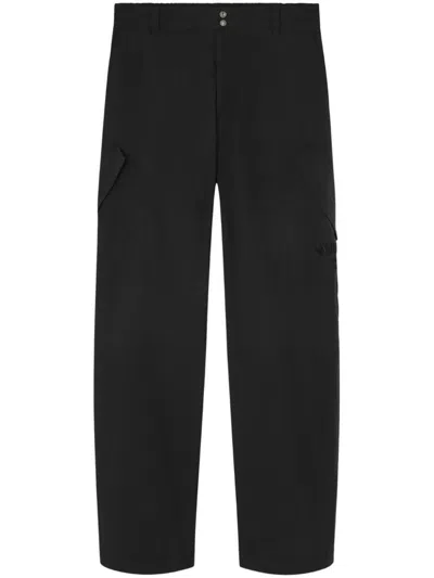Versace Informal Pant Light Cotton Gabardine Fabric And Stamp Embroidery In Black