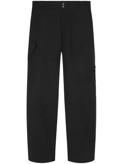 Versace Informal Pant Light Cotton Gabardine Fabric And  Stamp Embroidery In Black