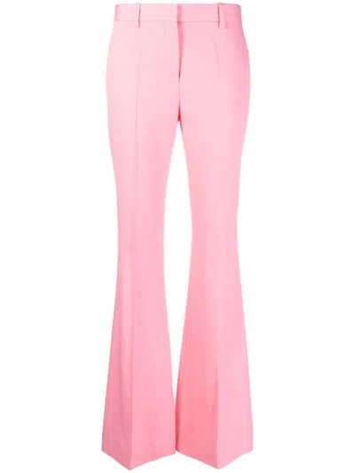 Versace Informal Pant Responsible Wool Tailoring Fabric Clothing In Pink & Purple