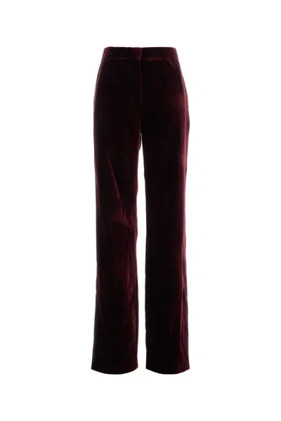 Versace Informal Pant Viscose Silk Liquid Velvet In Burgundy