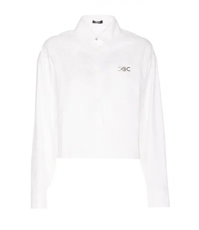 Versace Informal Cotton Baroque Cotton Shirt In White