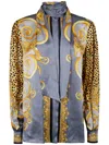 Versace Mini Robe Lavallière En Soie Cheetah Foulard