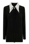 Versace Women Informal Shirt Responsible Silk Crepe De Chine In Black
