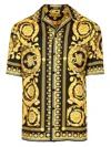 Versace Informal Shirt Silk Twill Fabric Barocco Print In Multicolor
