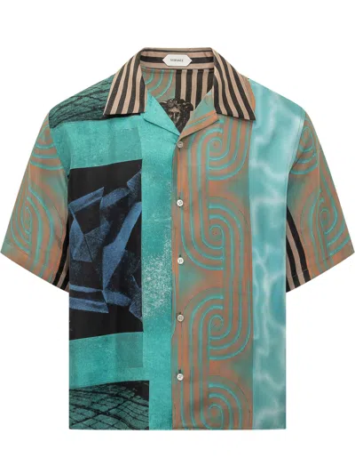 Versace Informal Silk Shirt In Multicolor