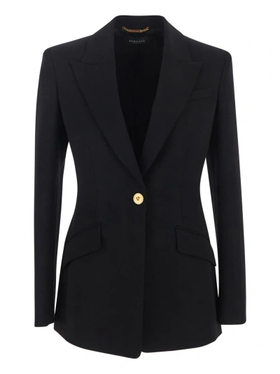 Versace Informal Single-breasted Jacket In Black