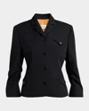 Versace Wool Grain De Poudre Informal Jacket In Black