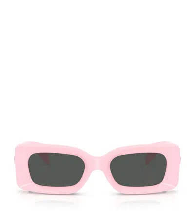 Versace Medusa Rectangle Plastic Sunglasses In Pink