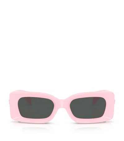 Versace Medusa Rectangle Plastic Sunglasses In Pink