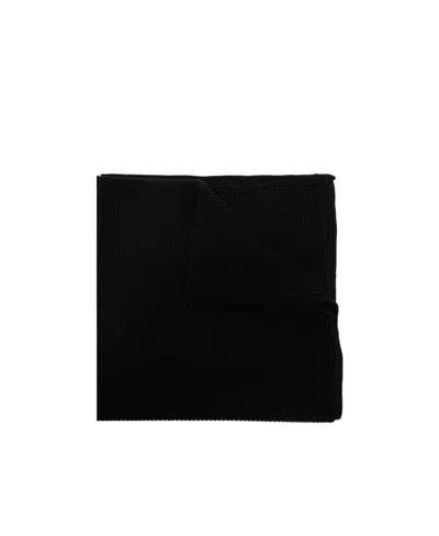 Versace Intarsia-knit Logo Scarf In Black