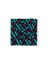 Versace Intarsia-pattern Wool Scarf In Black