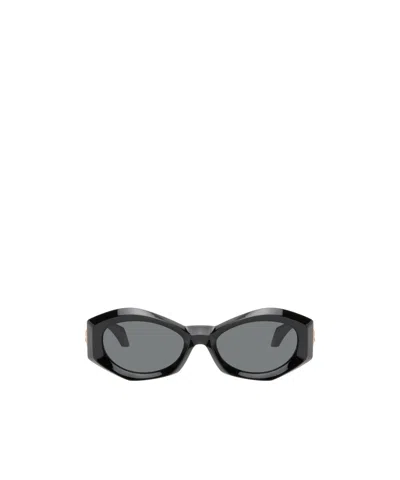 Versace Integrated Nose Rest Sunglasses In Gray