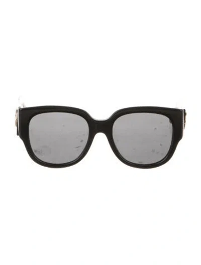 Pre-owned Versace Interlocking G Logo Oversize Sunglasses In Black