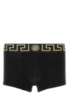 Versace Black Briefs With Elastic Waist With Medusa Print In Black