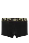 Versace Black Briefs With Elastic Waist With Medusa Print In Cotton Stretch Man In Black
