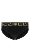 Versace Stretch Cotton Brief Set With Geometric Pattern