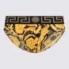Versace Baroque-print Cotton Briefs In Black+print