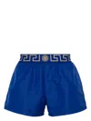 Versace Intimo Blue Geometric Patterned Lingerie Shorts