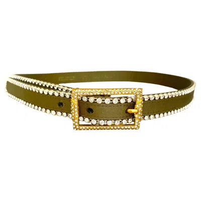 Pre-owned Versace Istante By Gianni  1990s Belt With Rhinestones Collectors Item In Brown