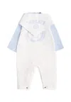 Versace Ivory And Light Blue Set With Medusa Fro Baby Boy In White