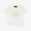 VERSACE IVORY COTTON UNIVERSITY CORAL BABY T-SHIRT