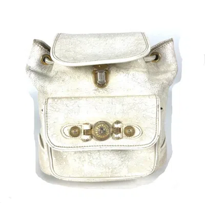 Pre-owned Versace Ivory Leather Backpack () In Multi