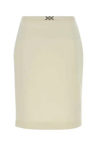 VERSACE IVORY WOOL MINI SKIRT
