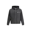 Versace Black Jacket With Gold Zip And Hood