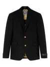 Versace Tailored Single Breasted Blazer With Notched Lapels In Black