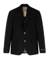 Versace Tailored Single Breasted Blazer With Notched Lapels In Black