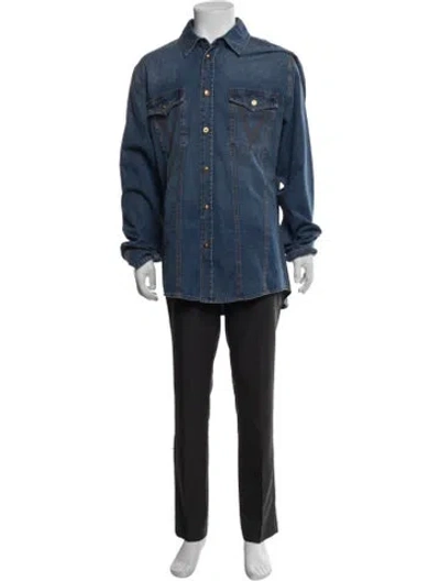 Pre-owned Versace Jacket In Blue