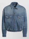 Versace Jacket Long Sleeves Elasticated Hem Chest Pockets In Blue