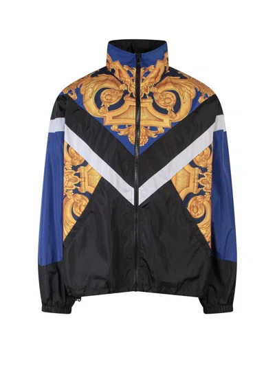 Versace Track Jacket In Navycobaltgold