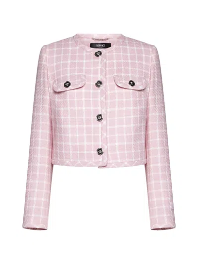 Versace Jacket In Pastel Pink + White