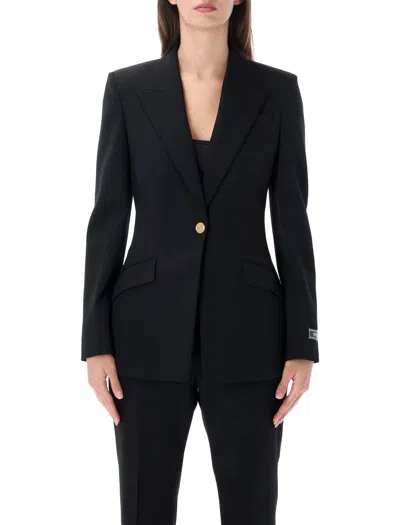 Versace Jacket Stretch Wool In Black