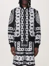 Versace Reversible Padded Printed Shell Bomber Jacket In Black