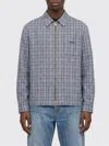 Versace Wool Shirt Featuring Embroidery Button Cuffs In Gray