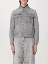 Versace Denim Blazer Flap Pockets In Gray