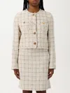 Versace Fancy Metallic Tweed Jacket In Multicolor