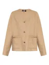 Versace Chic Round Neck Long Sleeve Jacket In Brown