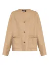 Versace Chic Round Neck Long Sleeve Jacket In Brown