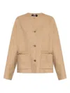 Versace Chic Round Neck Long Sleeve Jacket In Nude