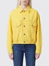 Versace Oversized Blouson Denim Jacket In Yellow